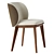 Sleek Modern Side Chair 3D model small image 2