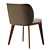 Sleek Modern Side Chair 3D model small image 3