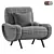 Luxurious Fabric Armchair - Elegant Design 3D model small image 1