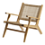 Acacia and Wicker Dining Chair 3D model small image 1