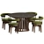 Mid-Century Cassina Dining Set 3D model small image 5