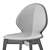 Sleek Leather Wood Chair 3D model small image 4