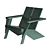 Modern Green Adirondack Chair 3D model small image 1