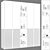 Modular Minimalist Style Wardrobe 3D model small image 5