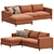 Sutton Rust Emery Sectional Set 3D model small image 1
