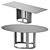 Sleek Glass Steel Table Set 3D model small image 3