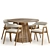 Modern Dining Set, Grey & Black 3D model small image 2