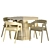 Modern Dining Set, Grey & Black 3D model small image 6