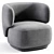 GIULIA Velvet Armchair Elegant Taupe 3D model small image 5