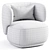 GIULIA Velvet Armchair Elegant Taupe 3D model small image 6