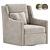  Stylish Swivel Upholstered Armchair 3D model small image 1