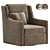  Stylish Swivel Upholstered Armchair 3D model small image 2