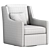  Stylish Swivel Upholstered Armchair 3D model small image 6