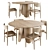 Peyote Dining Set Furniture Collection 3D model small image 1