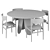 Peyote Dining Set Furniture Collection 3D model small image 6