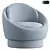 Modern Swinging Easy Chair Luna 3D model small image 1