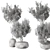 Metal Planter Set with Live Plants 3D model small image 4