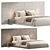 Modern Oriental Style Bed 3D model small image 4