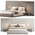 Modern Oriental Style Bed 3D model small image 5