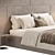 Modern Oriental Style Bed 3D model small image 6