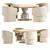 Mid-Century Modern Dining Set 3D model small image 1