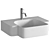 Modern Stone Wall Hung Sink 3D model small image 1