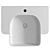 Modern Stone Wall Hung Sink 3D model small image 2