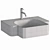 Modern Stone Wall Hung Sink 3D model small image 3