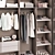 Modern White Wardrobe Composition 3D model small image 4