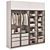 Modern Beige Wardrobe Set 3D model small image 2