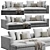 Modern Powell Sofa Furniture 3D model small image 1