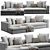 Modern Powell Sofa Furniture 3D model small image 2