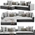 Modern Powell Sofa Furniture 3D model small image 3