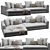 Modern Powell Sofa Furniture 3D model small image 4