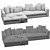 Modern Powell Sofa Furniture 3D model small image 5
