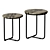 Round Two Brown Coffee Tables 3D model small image 1