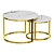  Plumeria Round Gold Coffee Table 3D model small image 1