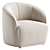 Modern White Boucle Chair Model 3D model small image 1