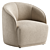 Modern White Boucle Chair Model 3D model small image 2