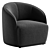 Modern White Boucle Chair Model 3D model small image 3