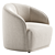 Modern White Boucle Chair Model 3D model small image 4