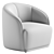 Modern White Boucle Chair Model 3D model small image 5