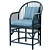 Elegant Rattan Pavilion Chair 3D model small image 1