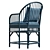 Elegant Rattan Pavilion Chair 3D model small image 2