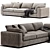 Luxury Linen Sectional 4-Seater Sofa 3D model small image 3