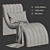 Meridian Furniture Upholstered Chaise Lounge 3D model small image 7