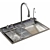 Digital Waterfall Luxury Kitchen Sink 3D model small image 2