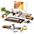 Workspace Japandi Set with Apple Gear 3D model small image 1