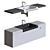 Modern 60cm Semi-Inset Washbasin 3D model small image 1