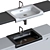 Modern 60cm Semi-Inset Washbasin 3D model small image 2